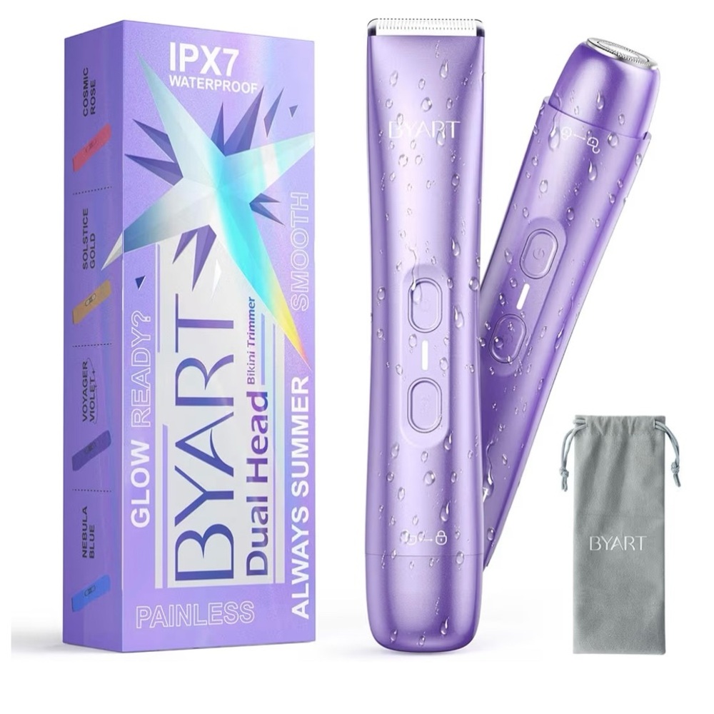New Bikini Trimmer for Women Dual Head IPX7 Waterproof Electric Razor